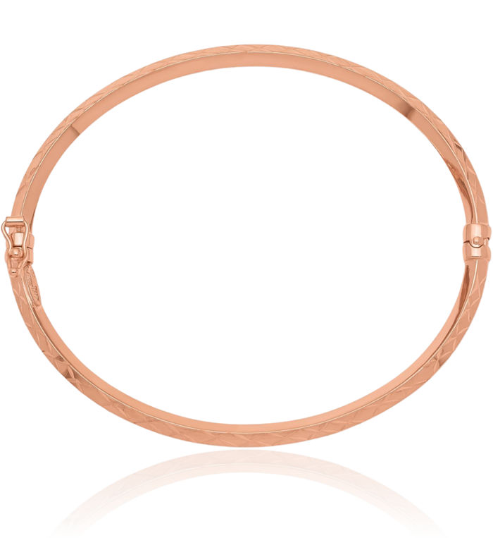 14K Solid Rose Pink Gold Bangle Bracelet