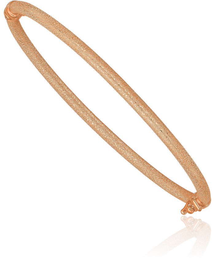 14K Solid Rose Pink Gold Bangle Bracelet