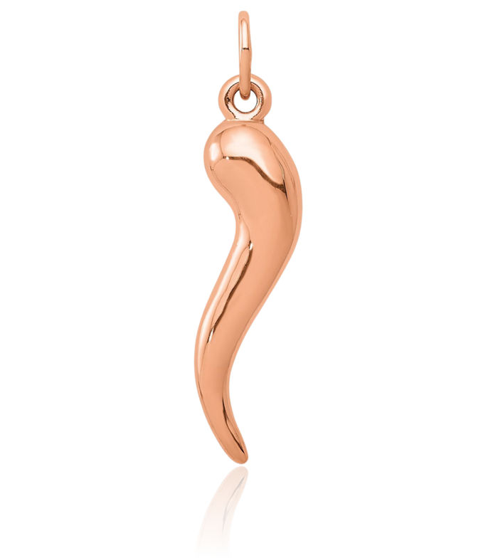 14K Rose Gold Cornicello Italian Horn Pepper Necklace