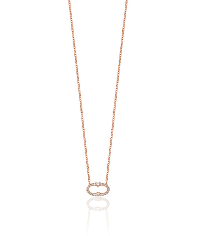 14K Solid Rose Pink Gold Diamond Necklace Chain