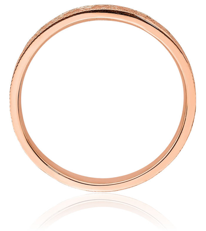 14K Solid Rose Pink Gold Flower Ring