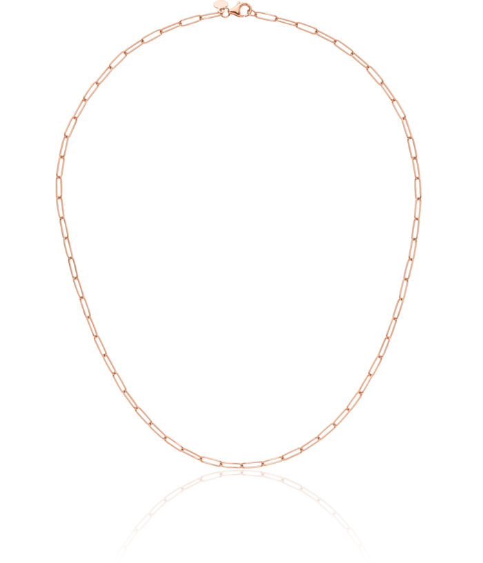 14K Solid Rose Pink Gold Link Chain Necklace