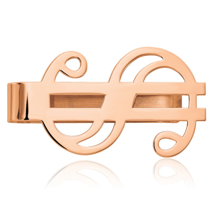 14K Solid Rose Pink Gold Money Clip for Men