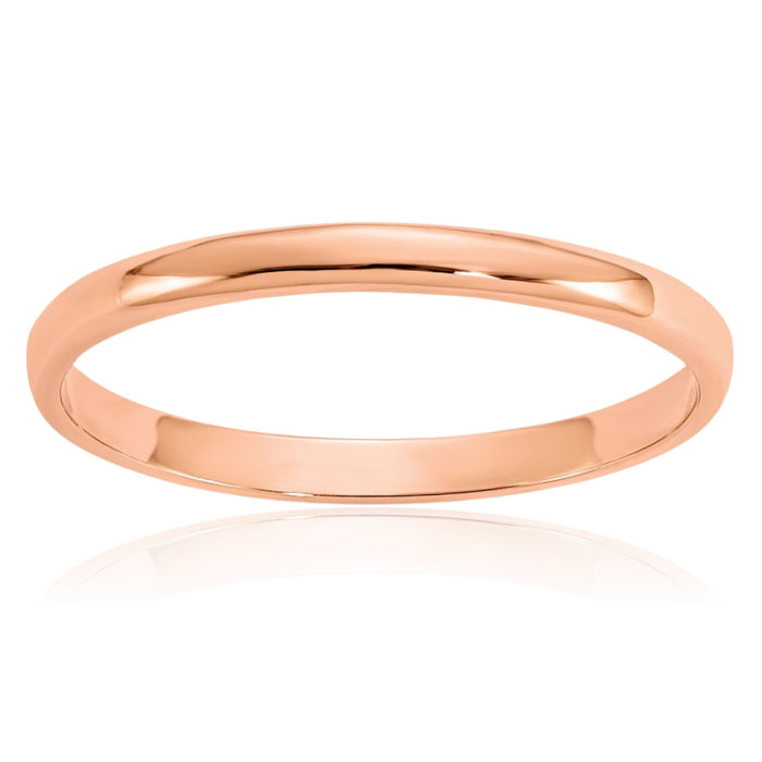 14K Solid Rose Pink Gold Ring