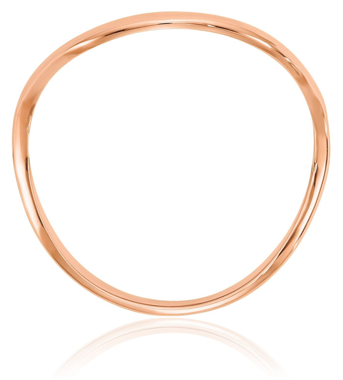 14K Solid Rose Pink Gold Wave Thumb Statement Ring