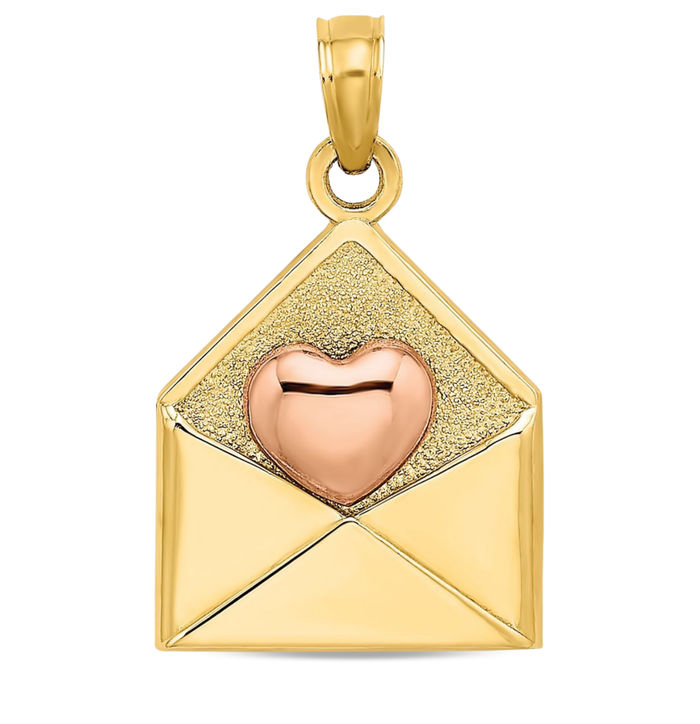 Solid 14kt popular Gold Love & Kisses Pendant