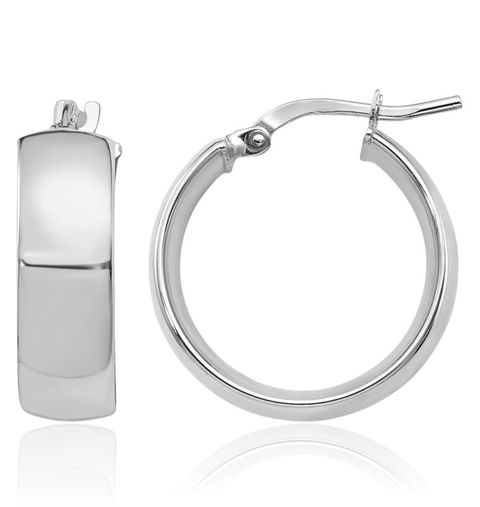 14K Solid Two Tone Yellow White Gold 6mm Round Small Hoop Earrings