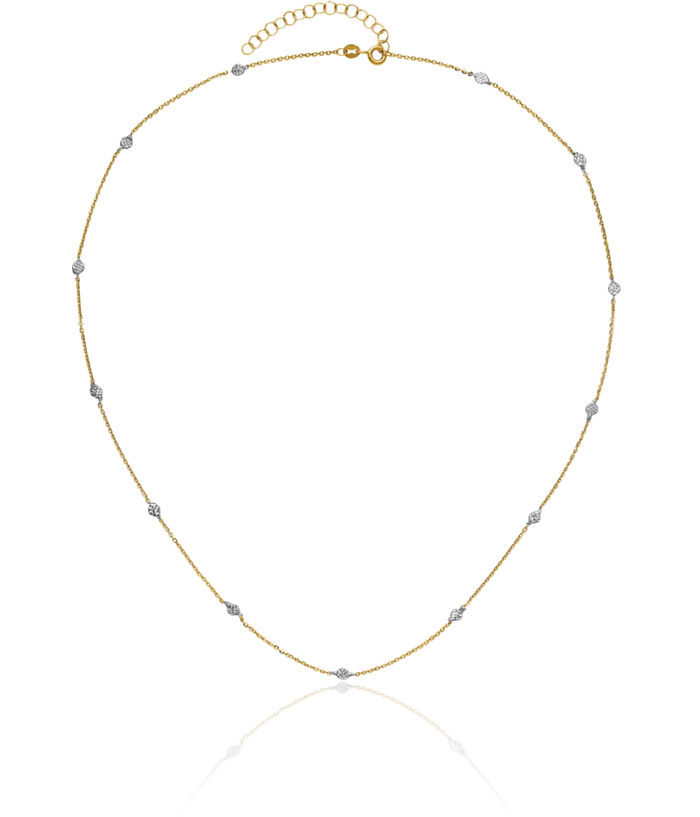 14K Solid Two Tone Yellow White Gold Necklace Chain