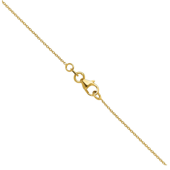 18K Solid Two Tone Gold White Diamond Stations Necklace Chain