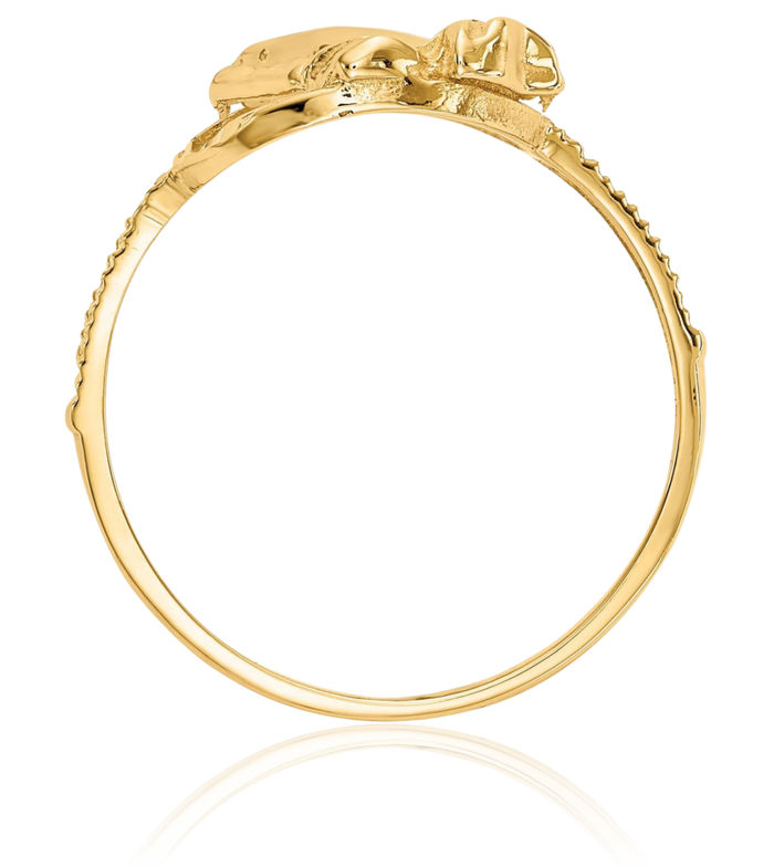 14K Solid Two Tone Gold Jesus Christ Praying Hands Lord Serenity Prayer Holy Cross Ring Christian Religious Band