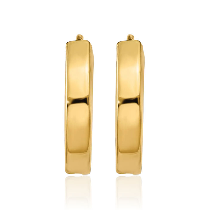 14K Solid Two Tone Gold Round Small Hoop Earrings