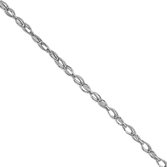 14K Solid White Gold 0.5mm Cable Rope Chain Twisted Link Necklace