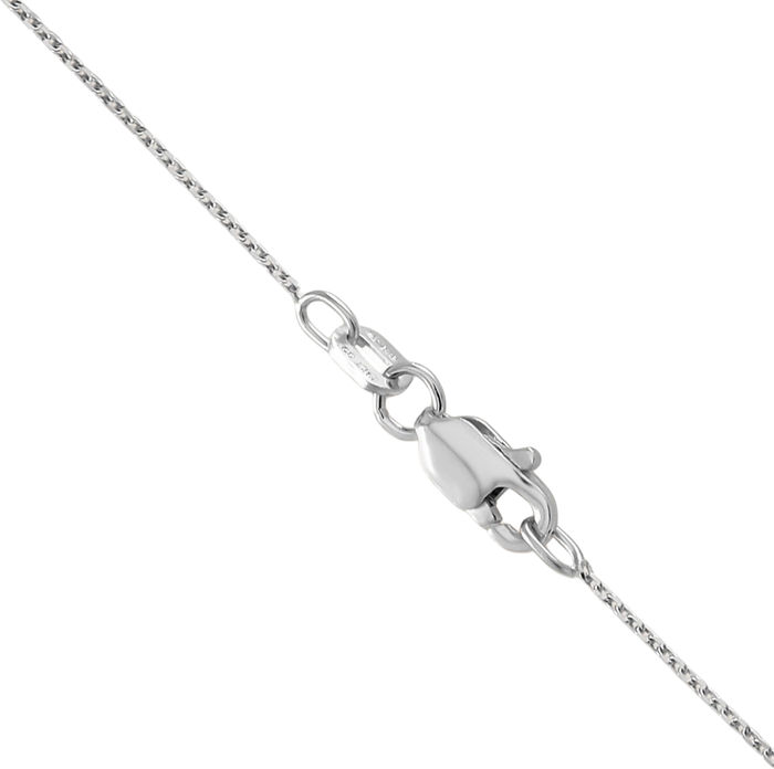 14K Solid White Gold 0.65mm Round Cable Rolo Link Chain Belcher Necklace