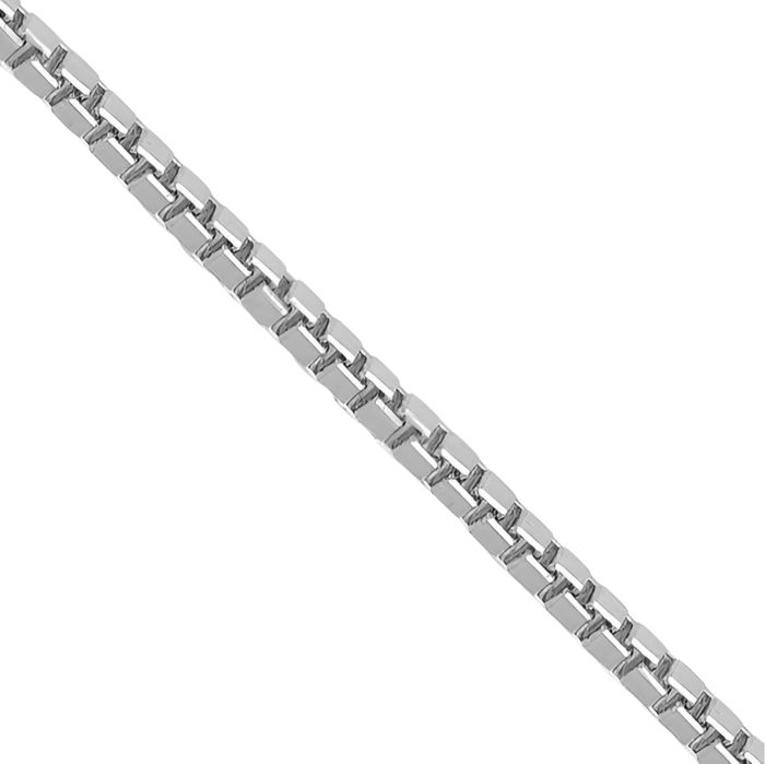 14K Solid White Gold 0.7mm Box Link Chain Necklace