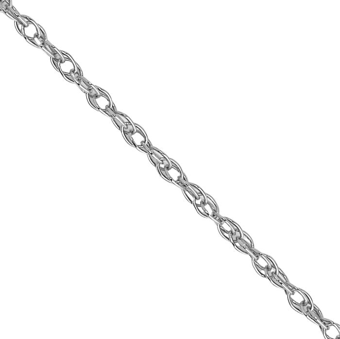 14K Solid White Gold 0.7mm Cable Rope Chain Twisted Link Necklace