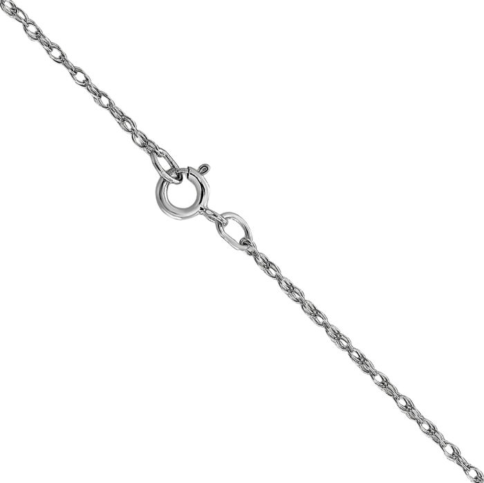 14K Solid White Gold 0.7mm Cable Rope Chain Twisted Link Necklace