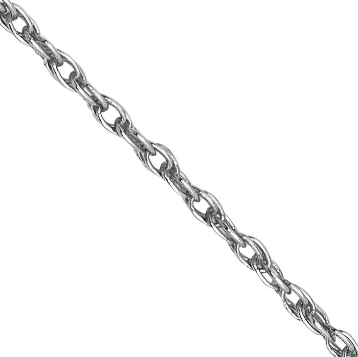 14K Solid White Gold 0.8mm Rope Chain Twisted Link Necklace