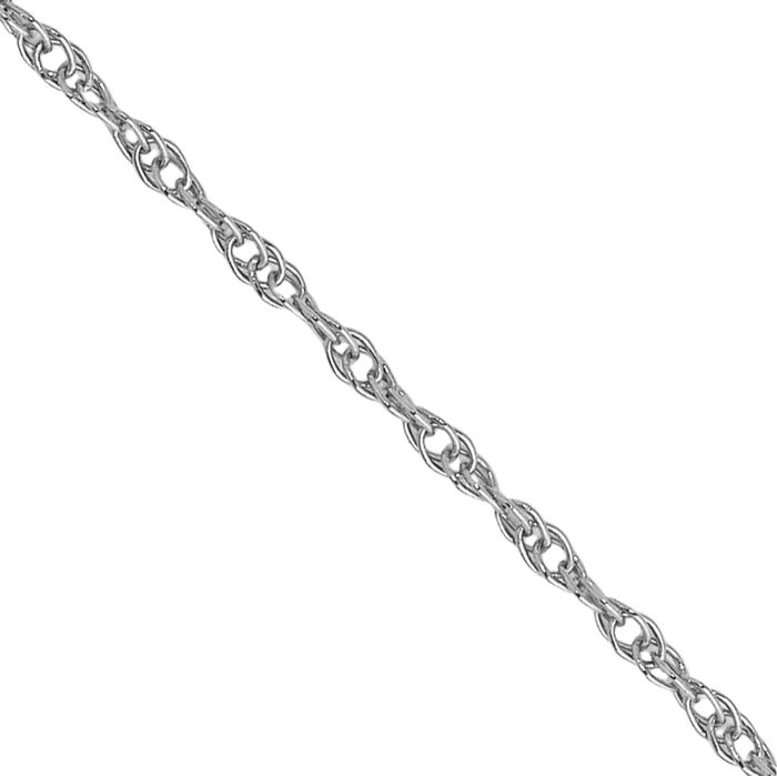 14K Solid White Gold 0.95mm Cable Rope Chain Twisted Link Necklace