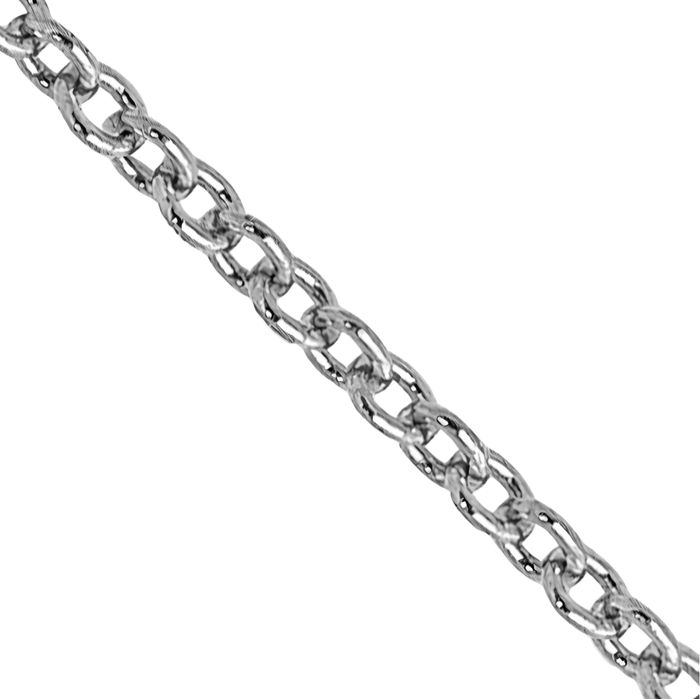 14K Solid White Gold 0.9mm Cable Rolo Link Chain Belcher Necklace