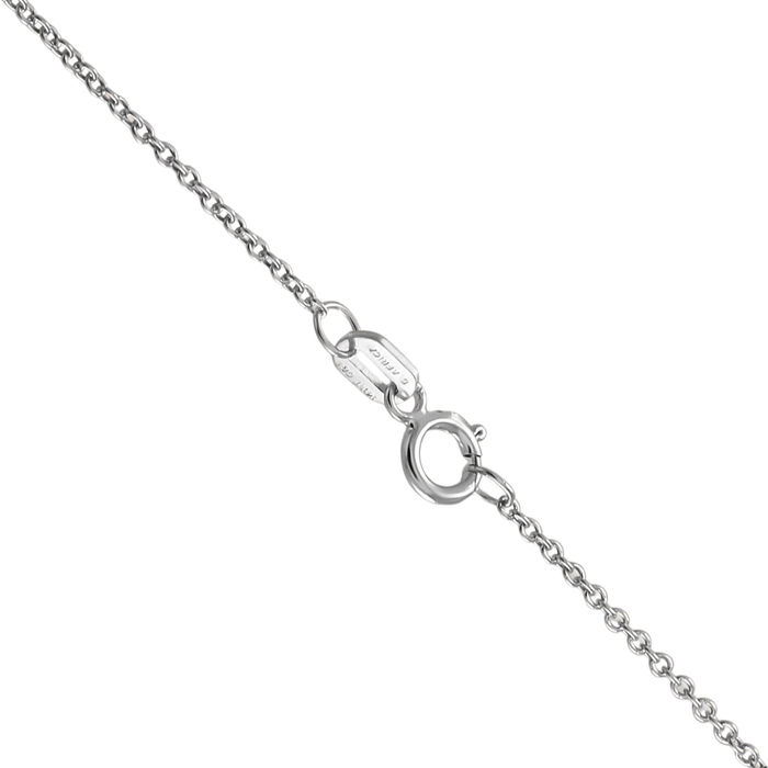 14K Solid White Gold 0.9mm Cable Rolo Link Chain Belcher Necklace