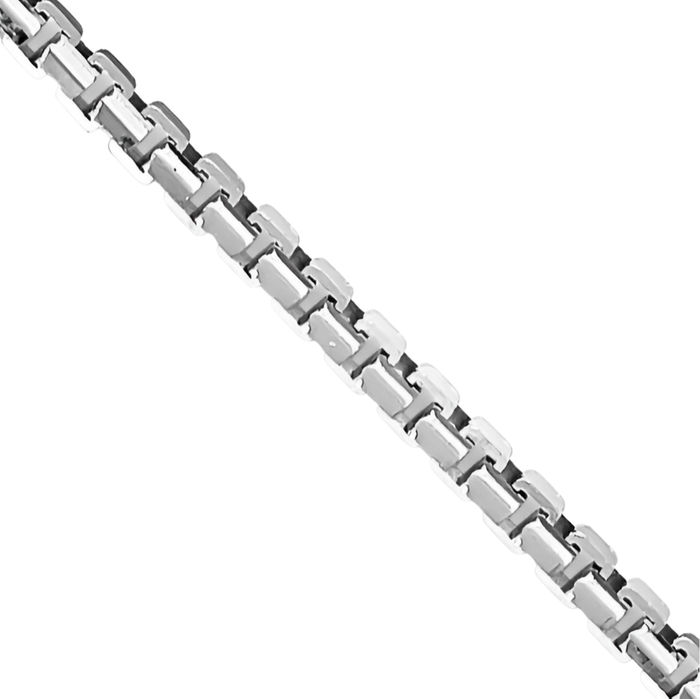 14K Solid White Gold 1.10mm Concave Box Link Chain Necklace