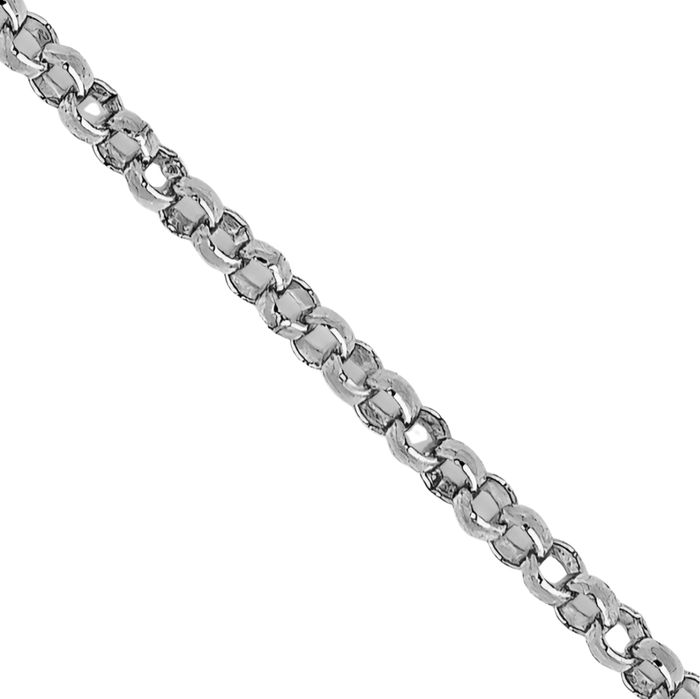 14K Solid White Gold 1.15mm Cable Rolo Link Chain Belcher Necklace