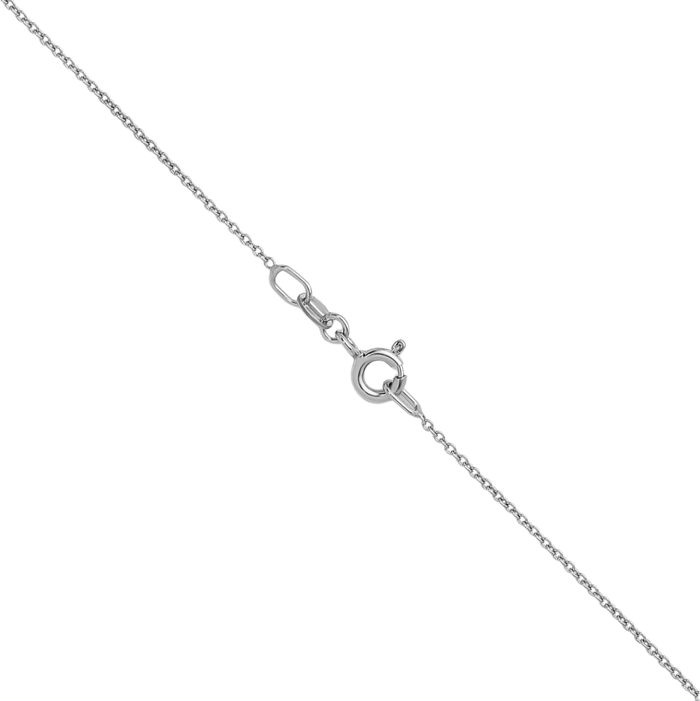 14K Solid White Gold 1.1mm Cable Rolo Link Chain Belcher Necklace