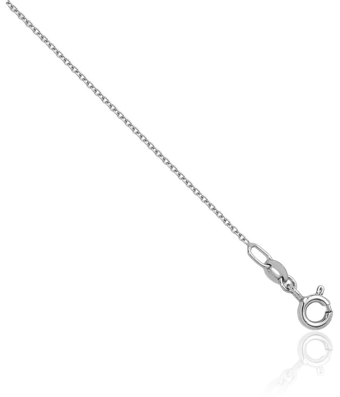 14K Solid White Gold 1.1mm Cable Rolo Link Chain Belcher Necklace