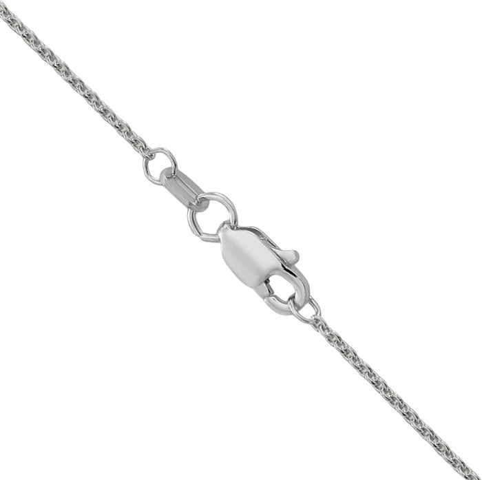 14K Solid White Gold 1.1mm Round Cable Rolo Link Chain Belcher Necklace