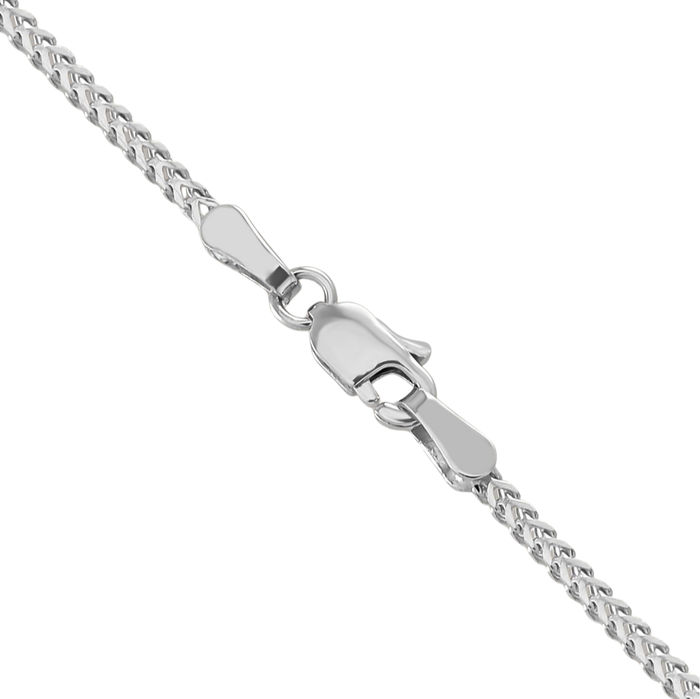 14K Solid White Gold 1.25mm Franco Link Chain Necklace