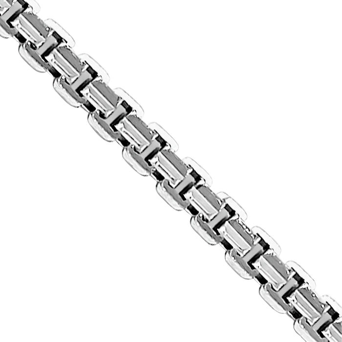 14K Solid White Gold 1.2mm Concave Box Link Chain Necklace