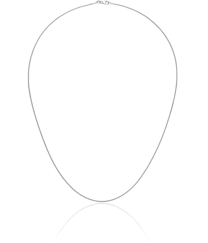 14K Solid White Gold 1.2mm Curb Link Chain Necklace