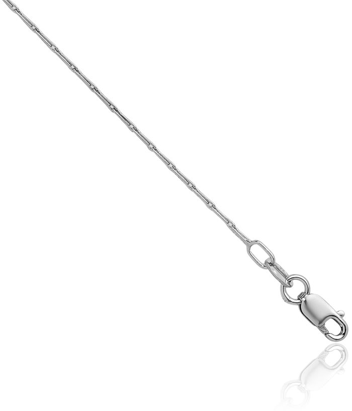 14K Solid White Gold 1.2mm Link Chain Necklace