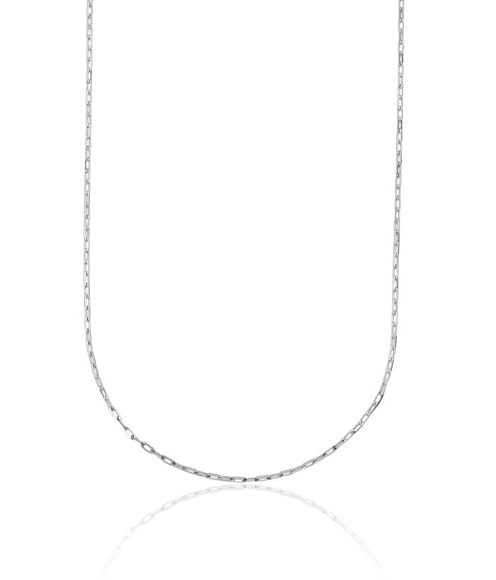 14K Solid White Gold 1.2mm Oval Cable Rolo Link Chain Belcher Necklace