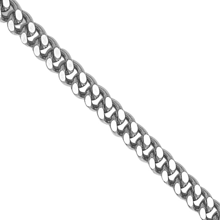 14K Solid White Gold 1.4mm Curb Link Chain Necklace