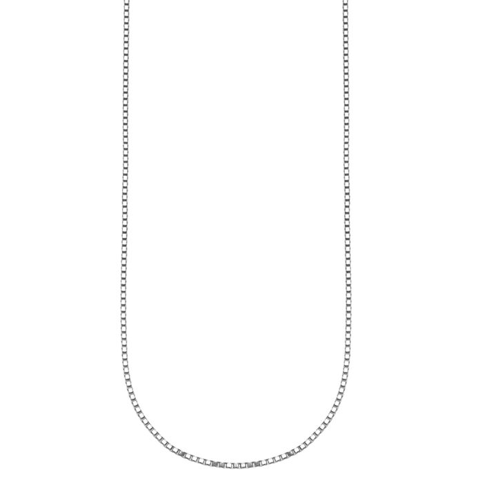 14K Solid White Gold 1.4mm Box Link Chain Necklace