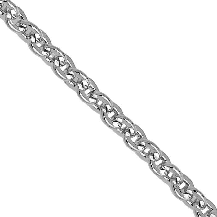 14K Solid White Gold 1.4mm Cable Rolo Link Chain Belcher Necklace