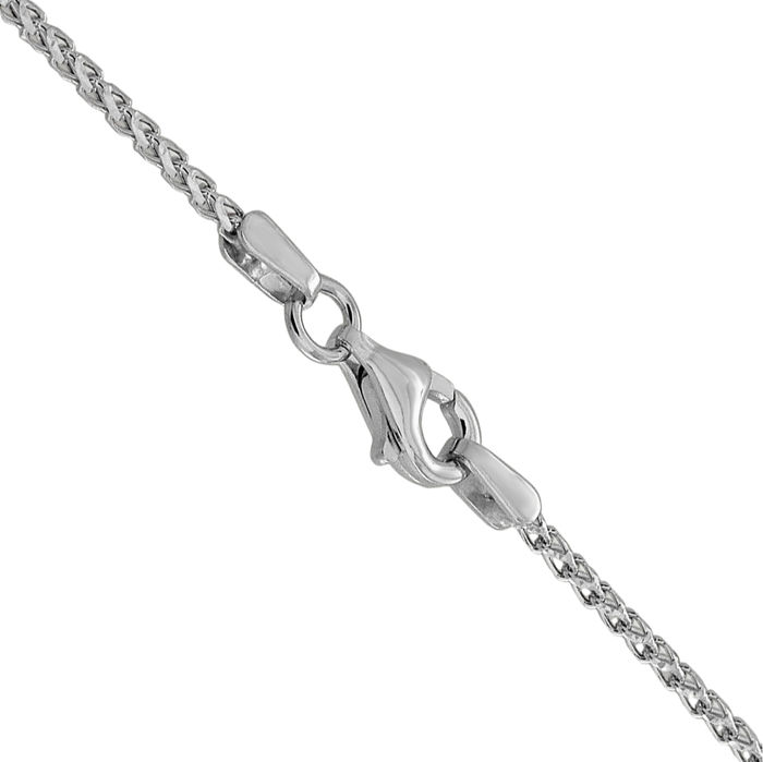 14K Solid White Gold 1.4mm Franco Link Chain Necklace