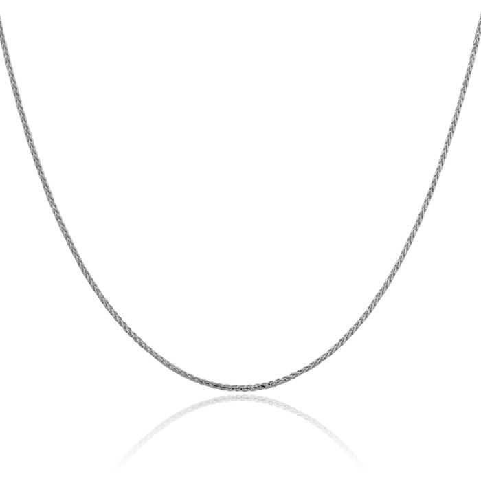 14K Solid White Gold 1.4mm Franco Link Chain Necklace