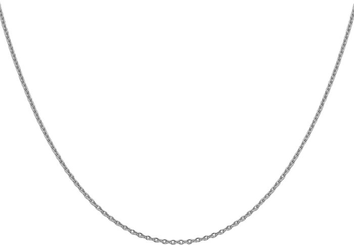 14K Solid White Gold 1.4mm Forzantine Cable Rolo Link Chain Belcher Necklace