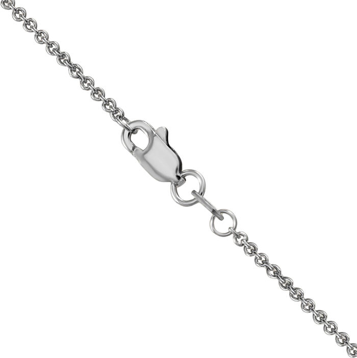 14K Solid White Gold 1.4mm Round Cable Rolo Link Chain Belcher Necklace