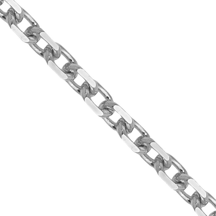 14K Solid White Gold 1.5mm Cable Rolo Link Chain Belcher Necklace