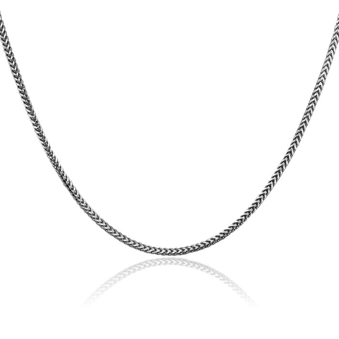 14K Solid White Gold 1.5mm Franco Link Chain Necklace