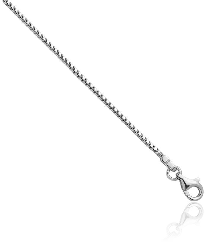 14K Solid White Gold 1.5mm Franco Link Chain Necklace