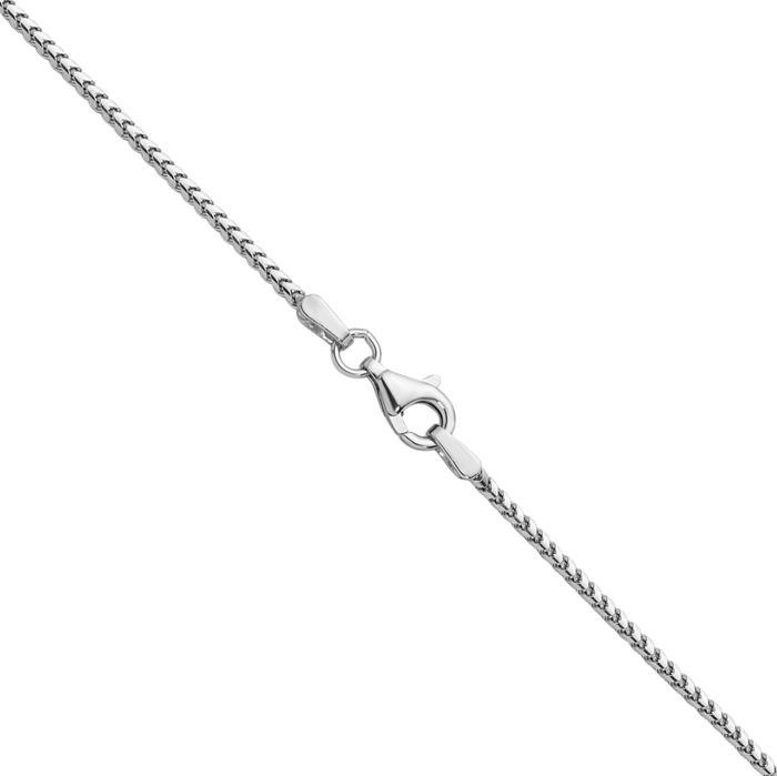 14K Solid White Gold 1.5mm Franco Link Chain Necklace