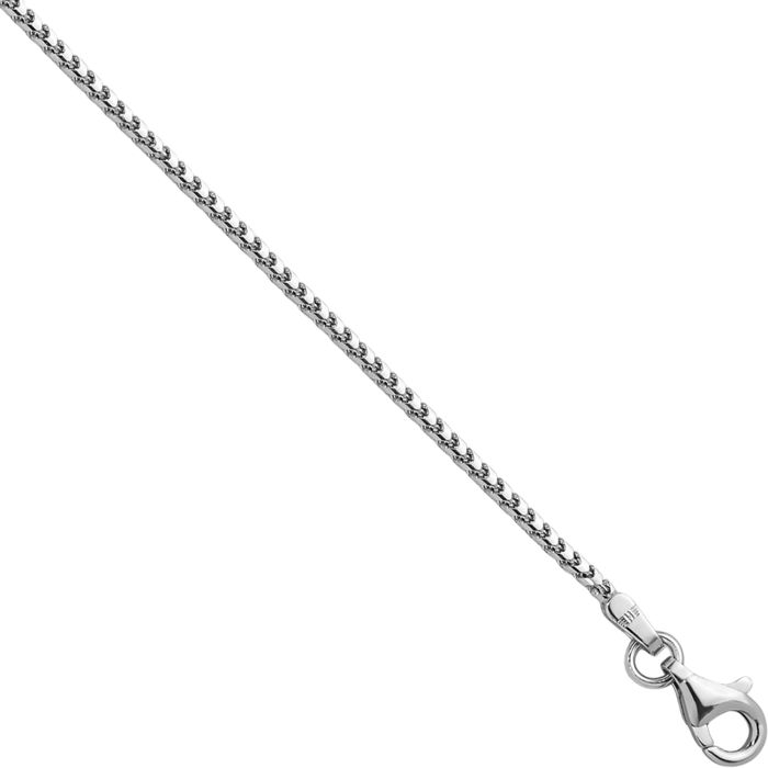 14K Solid White Gold 1.5mm Franco Link Chain Necklace