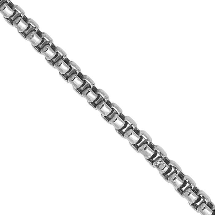 14K Solid White Gold 1.5mm Round Box Link Chain Necklace