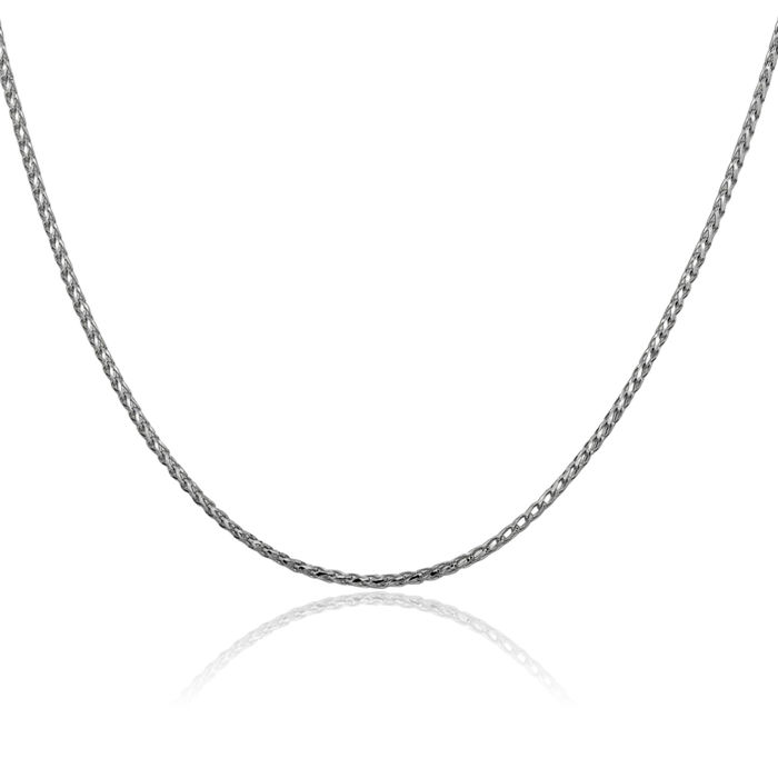 14K Solid White Gold 1.6mm Franco Link Chain Necklace