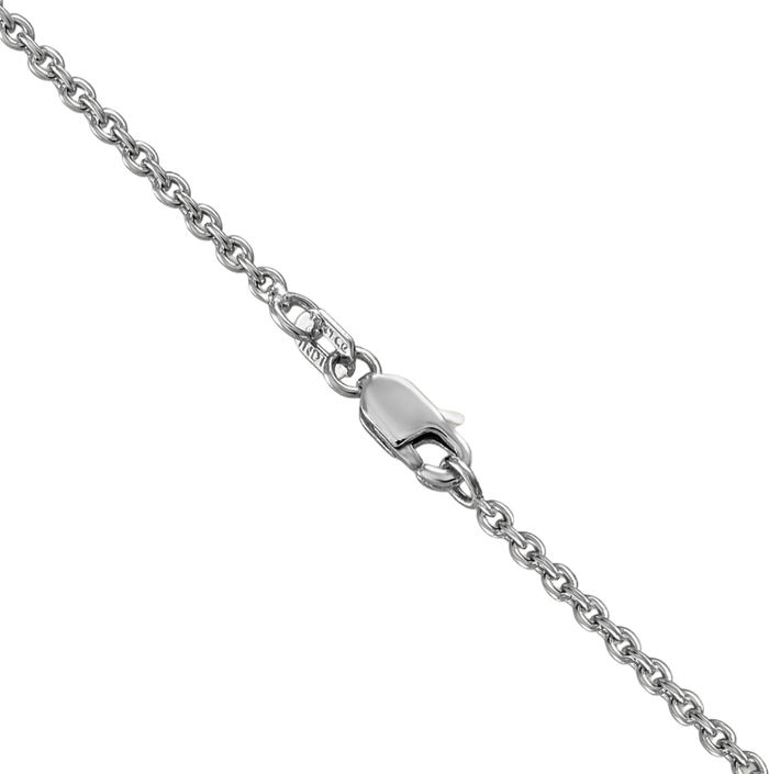 14K Solid White Gold 1.8mm Forzantine Cable Rolo Link Chain Belcher Necklace