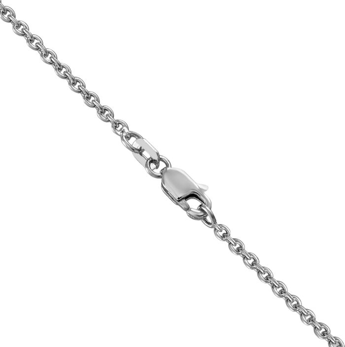 14K Solid White Gold 1.8mm Round Cable Rolo Link Chain Belcher Necklace